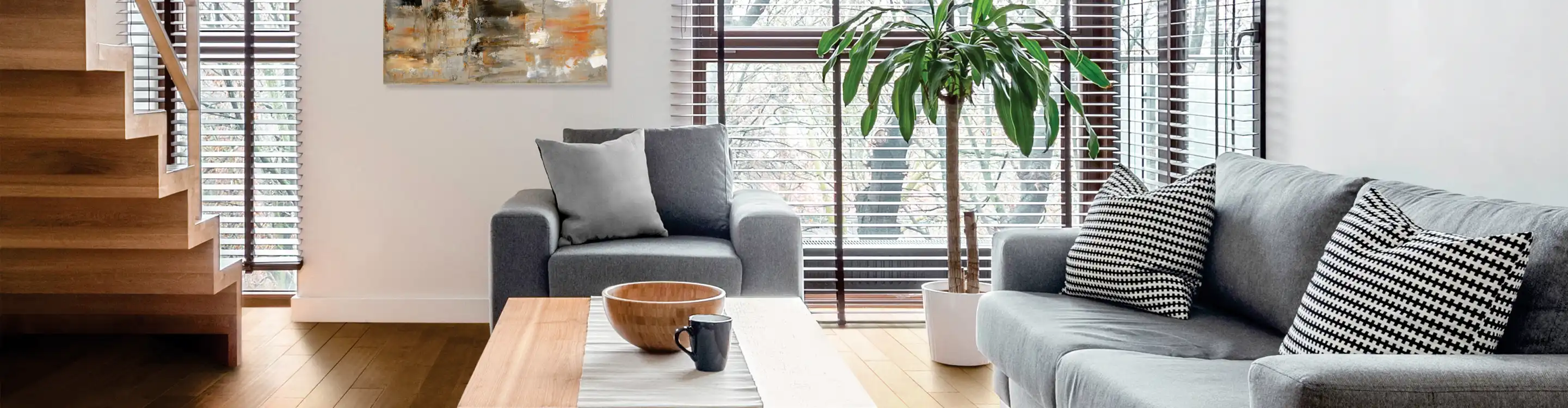 window shades in living room